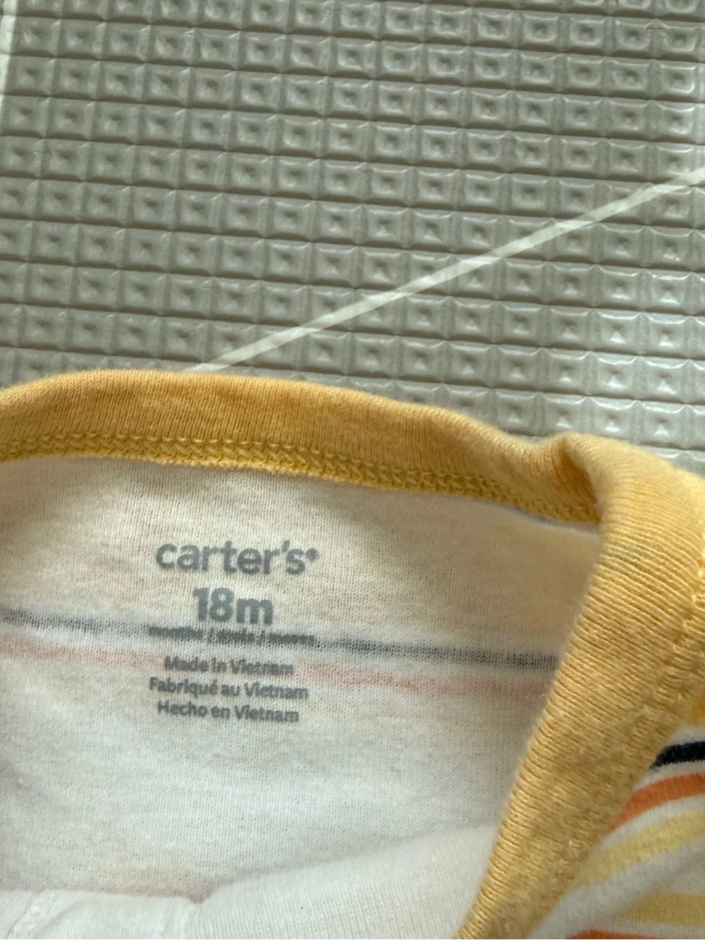 Carters|Baby boy/toddler yellow striped sleeveless romper,surf van patch•••18M